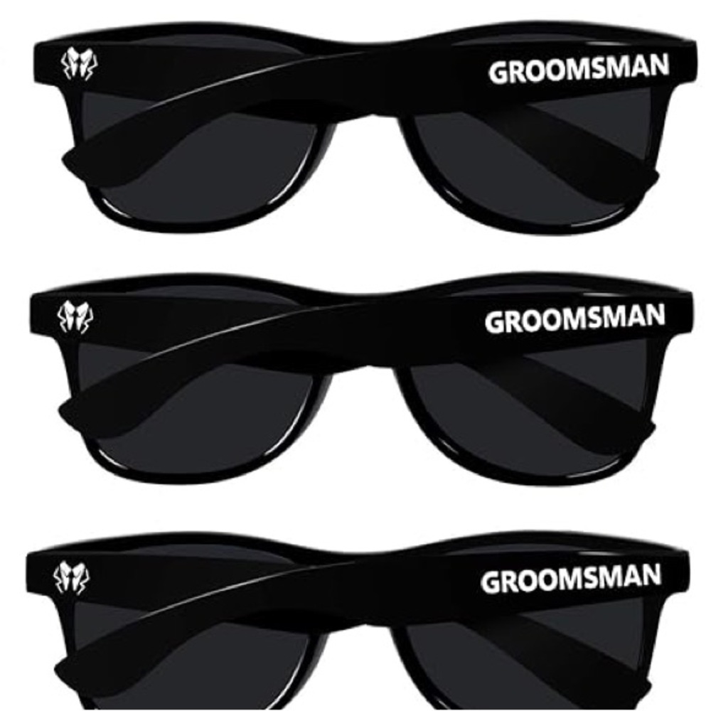Amazon groomsman Stylish Black Sunglasses Trio